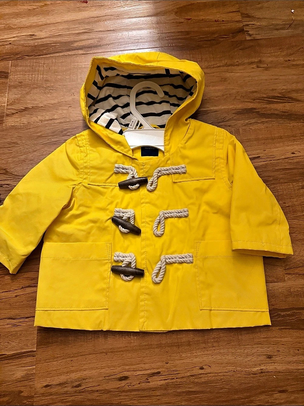 BabyGap Kids Yellow Hooded Toggle Raincoat 3-6 months